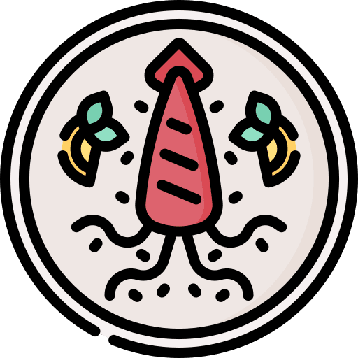 Squid grilled food and restaurant grilled food icon Squid grilled food and restaurant grilled food icon