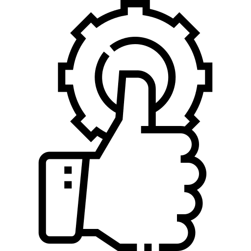 Like thumbs up gear customer service icon Like thumbs up gear customer service icon