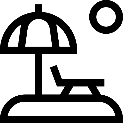 Beach sunbed vacation weather icon