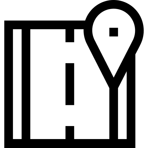 Route road map point map pointer icon