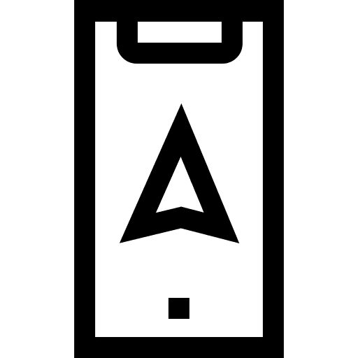 Gps maps and location cursor smartphone icon