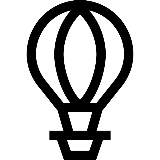 Hot air balloon flight transportation trip icon