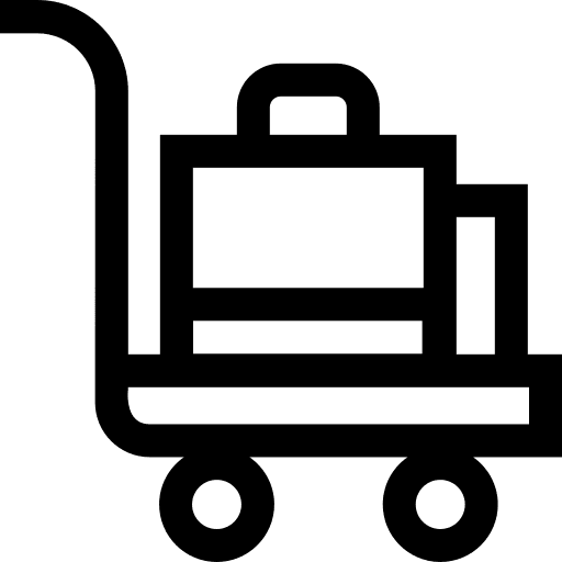 Luggage suitcase trolley hotel service icon