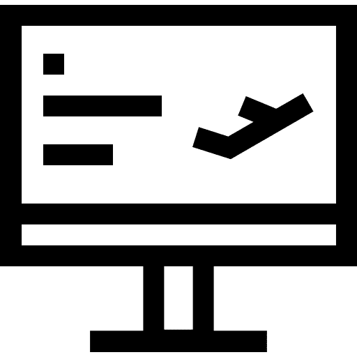 Online booking monitor electronics transportation icon