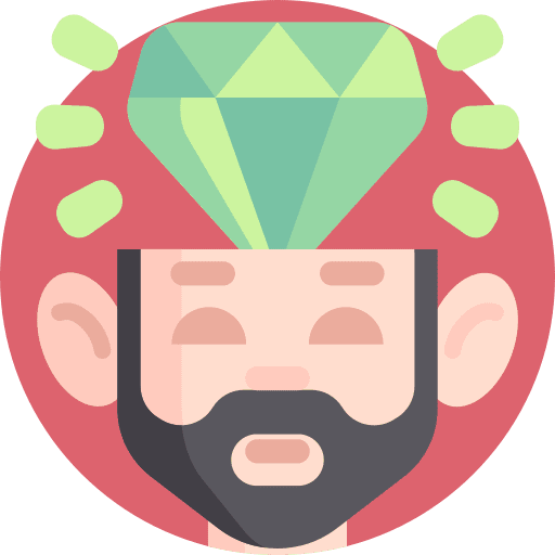 Diamond valuable ideas head icon
