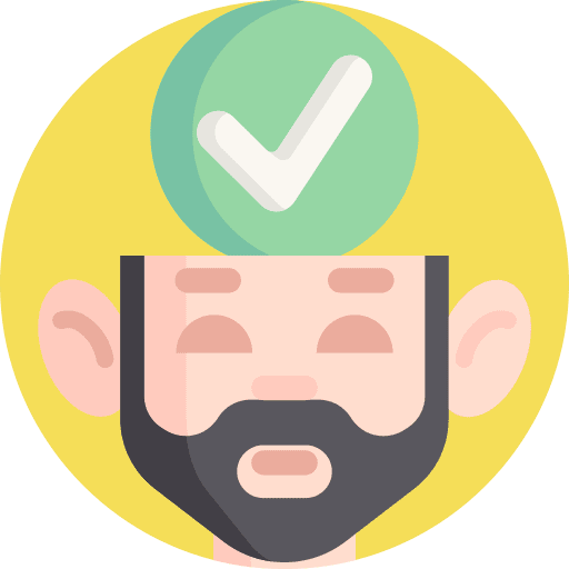 Approved head knowledge thought icon Approved head knowledge thought icon