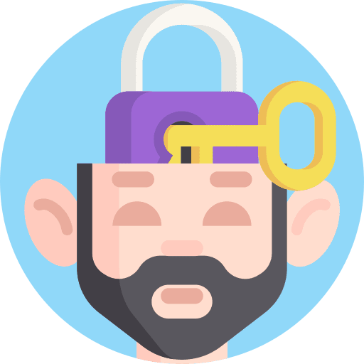Lock psychology emotion people icon Lock psychology emotion people icon