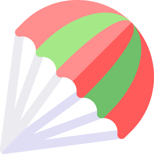 Parachute paraglider sport equipment paragliding icon Parachute paraglider sport equipment paragliding icon