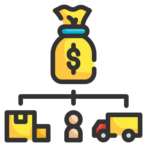 Cost structure business and finance management icon