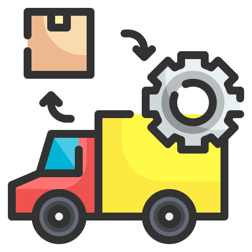 Supplies production distribution shipping icon