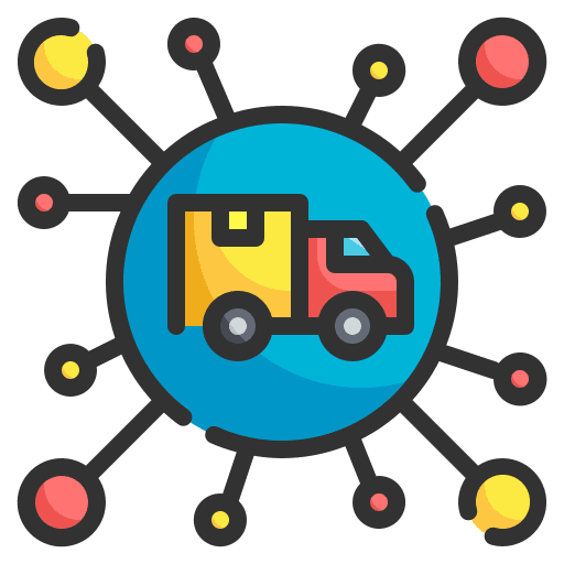 Channel shipping and delivery marketing business icon Channel shipping and delivery marketing business icon