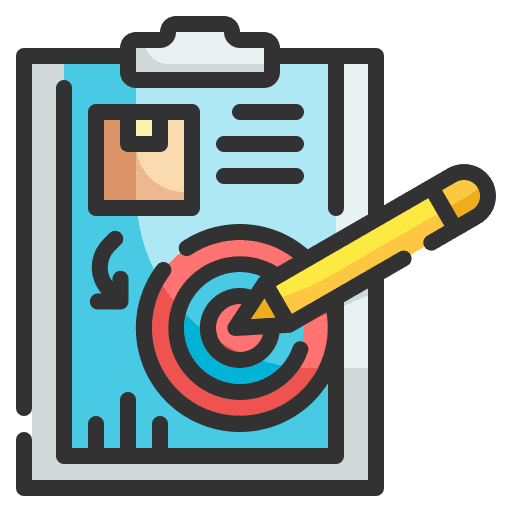 Target report shipping and delivery goal icon Target report shipping and delivery goal icon