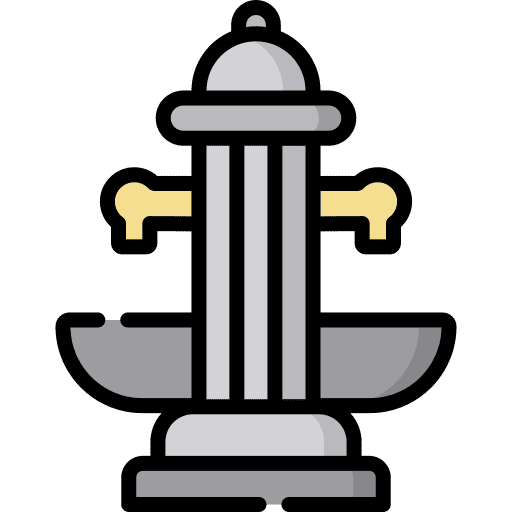 Fountain park architecture and city building icon Fountain park architecture and city building icon