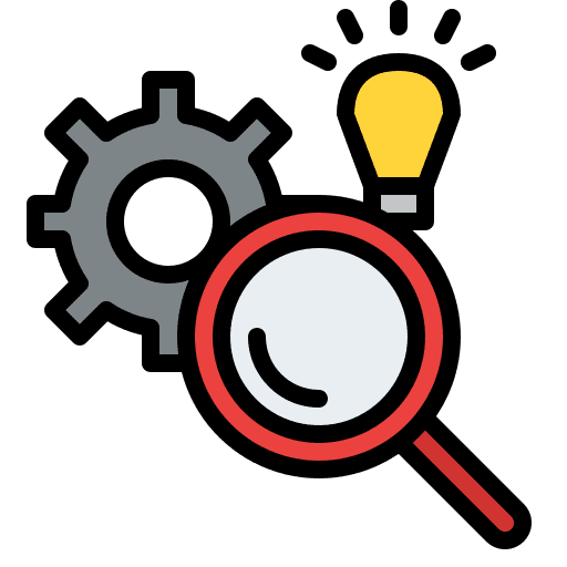 Research and development bulb idea research and development icon