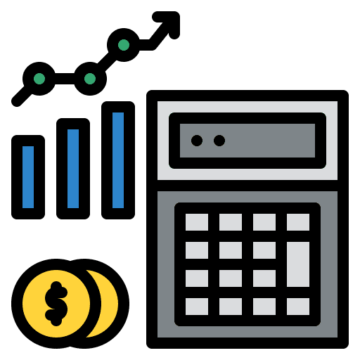 Business calculation calculator income icon Business calculation calculator income icon