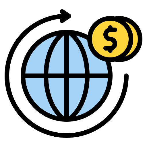 Corporation business worldwide chart icon Corporation business worldwide chart icon