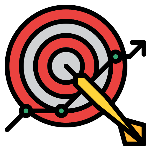 Mission process arrow goal icon Mission process arrow goal icon