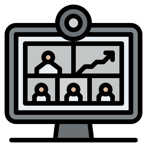 Online meeting communication video online icon Online meeting communication video online icon