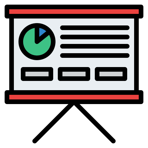 Business reporting statistics analysis solution icon Business reporting statistics analysis solution icon