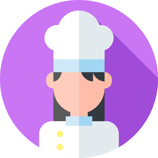Chef professions and jobs girl caucasian icon