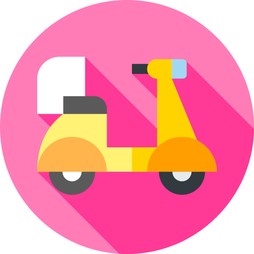 Scooter transportation shipping and delivery food and restaurant icon Scooter transportation shipping and delivery food and restaurant icon