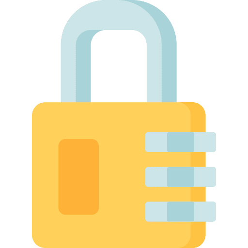 Lock combination protection password icon
