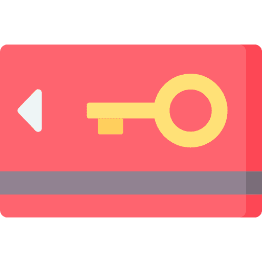 Key card secure security access icon