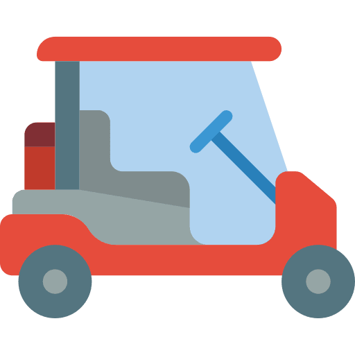 Golf cart caddy vehicle transport icon