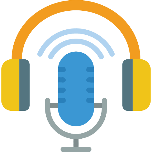 Podcast headphones communications microphone icon