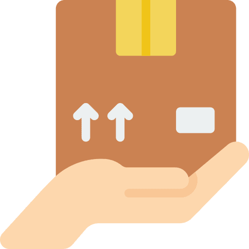 Delivery product hand shipping and delivery icon