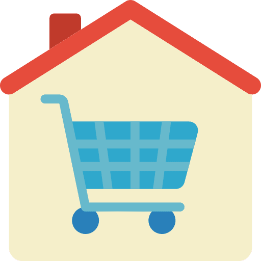 House commerce and shopping house trolley icon