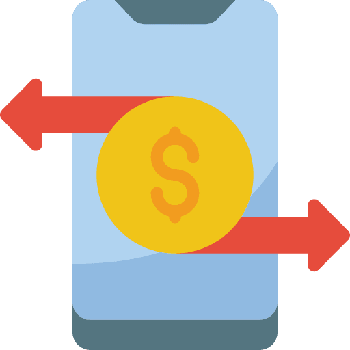 Money transfer mobile banking online banking money transaction icon
