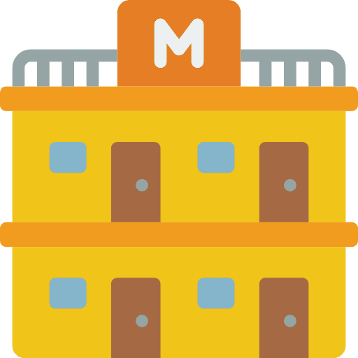 Motel lodging signaling hotel icon