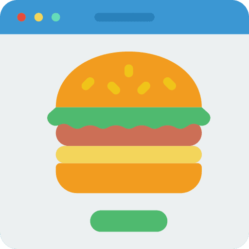 Web browser burger online food and restaurant icon