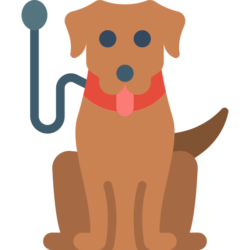 Dog walking animals puppy lace icon