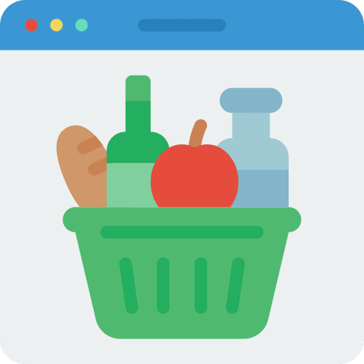 Online shopping online shopping shopping online groceries icon