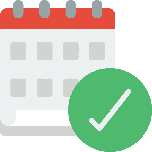 Calendar planning date tick icon