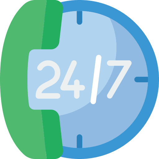 Phone symbol call 24 hours icon