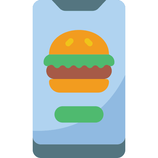 Smartphone food smartphone food and restaurant icon