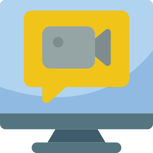Video call learning meeting video icon