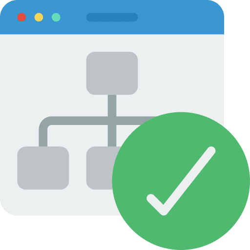 Website map seo and web approved icon
