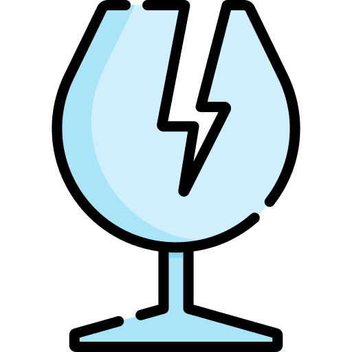 Broken glass fragile shapes and symbols broken glass icon