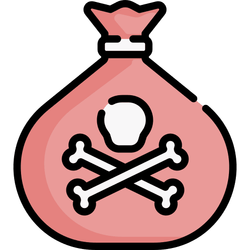 Hazardous bag danger contamination icon