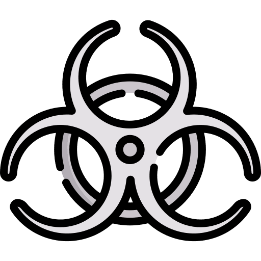 Toxic biological hazard hazardous sign icon