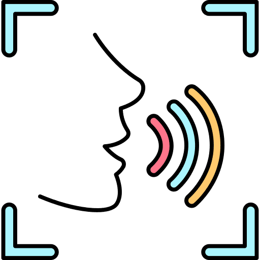 Voice recognition voice identification icon