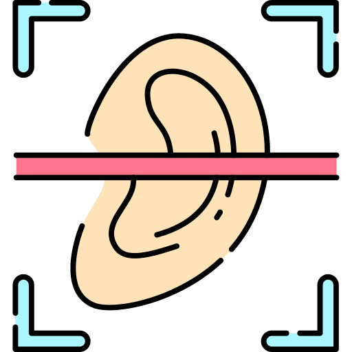 Ear identification hearing security icon Ear identification hearing security icon