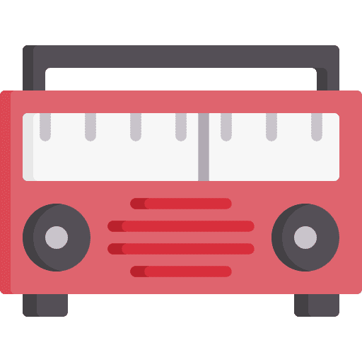 Radio news electronics music and multimedia icon Radio news electronics music and multimedia icon