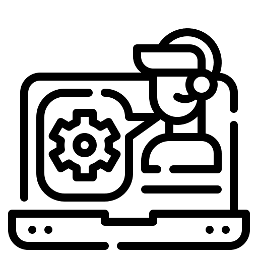 Call center online user technical support icon Call center online user technical support icon