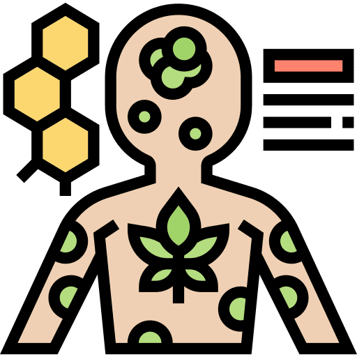 Endocannabinoids infographic system human body icon