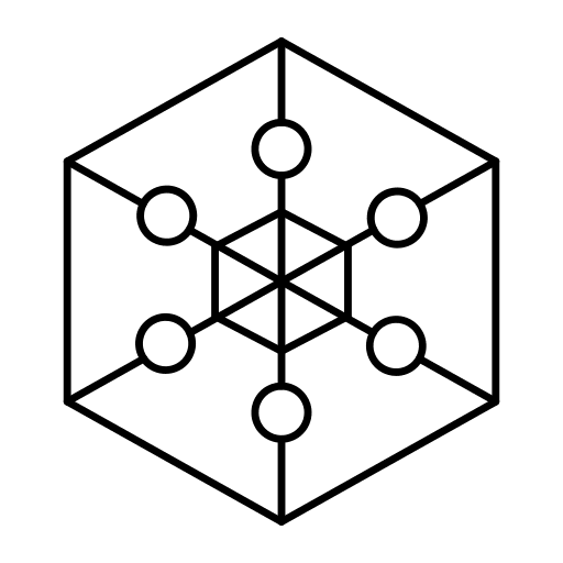 Cube network seo and web hexagon icon